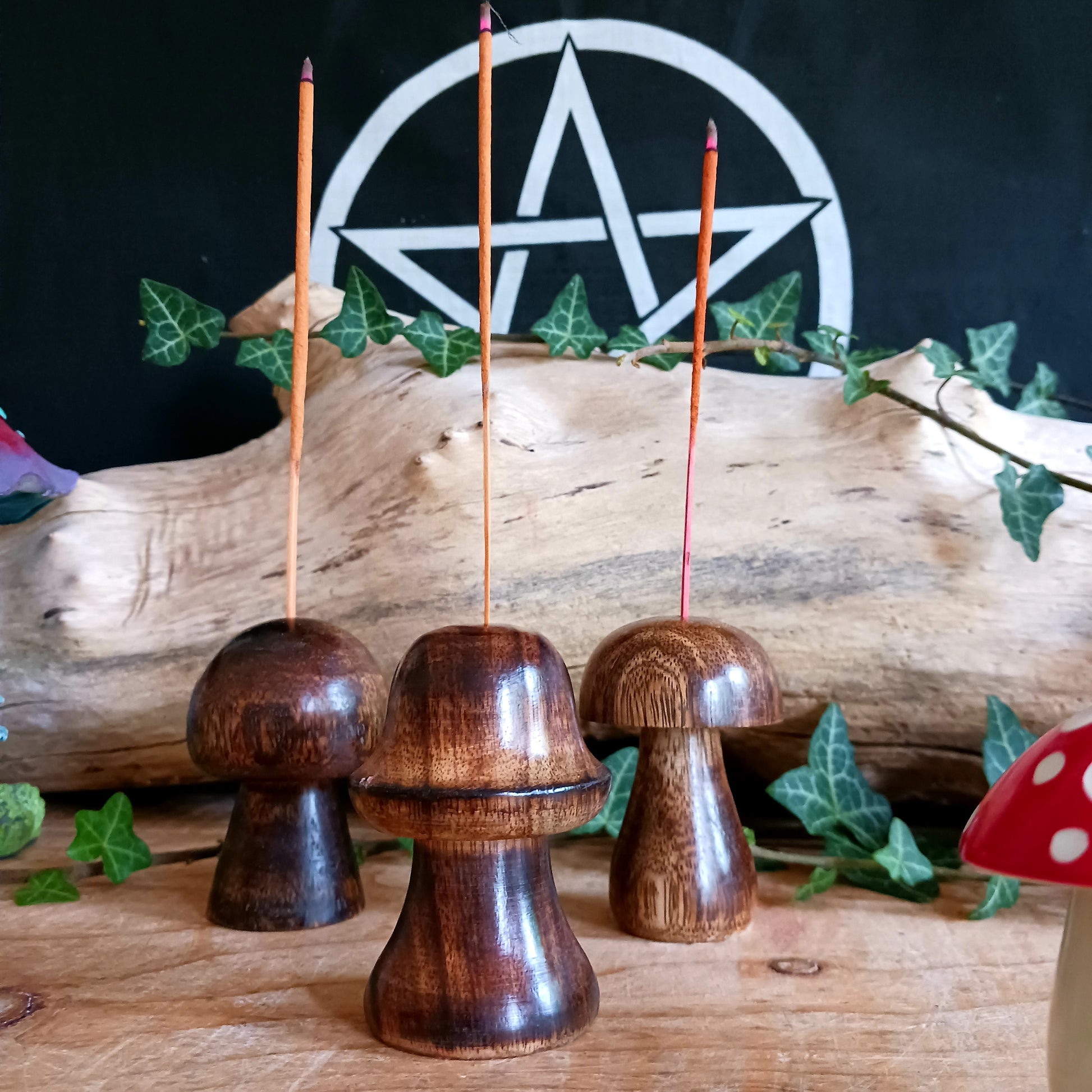 Transform your home with our enchanting set of 3 mini Incense Mushrooms. These charming decorative pieces will add a whimsical touch to your home décor.