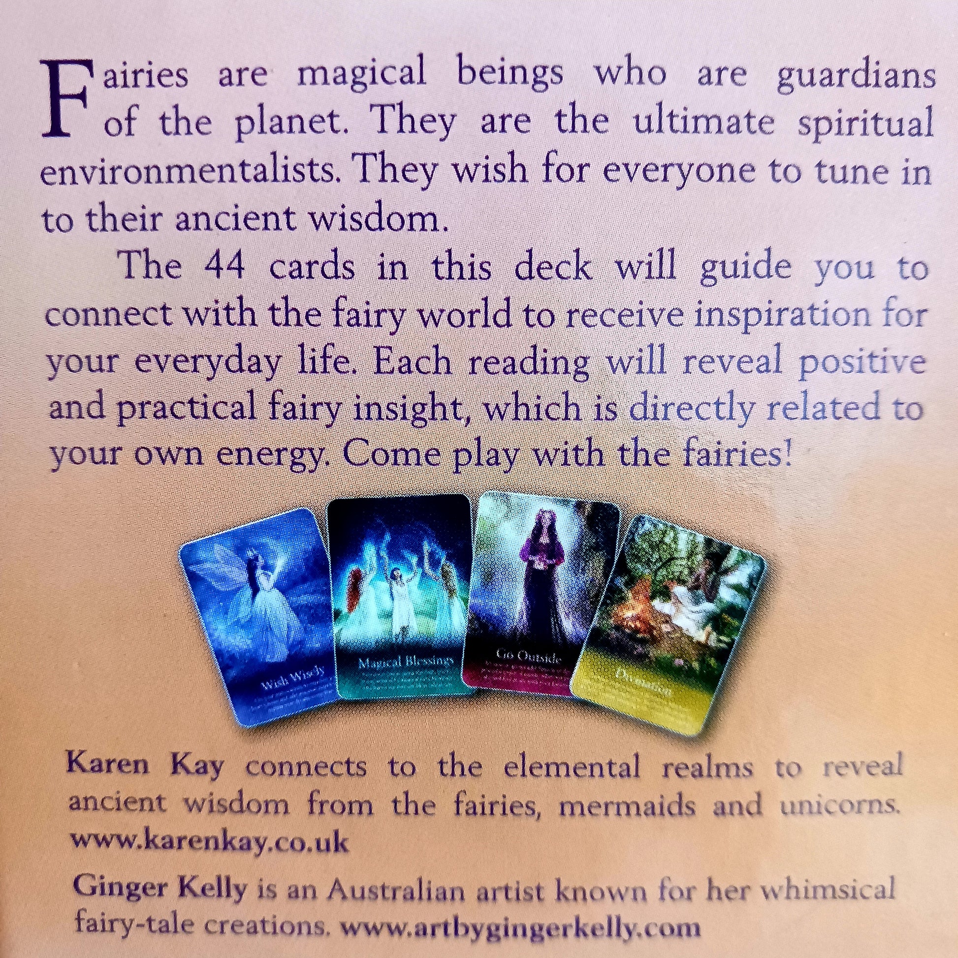 Come play with the fairies! Fairies are magical beings who are guardians of the planet. They are the ultimate spiritual environmentalists. They wish for everyone to tune in to their ancient wisdom.