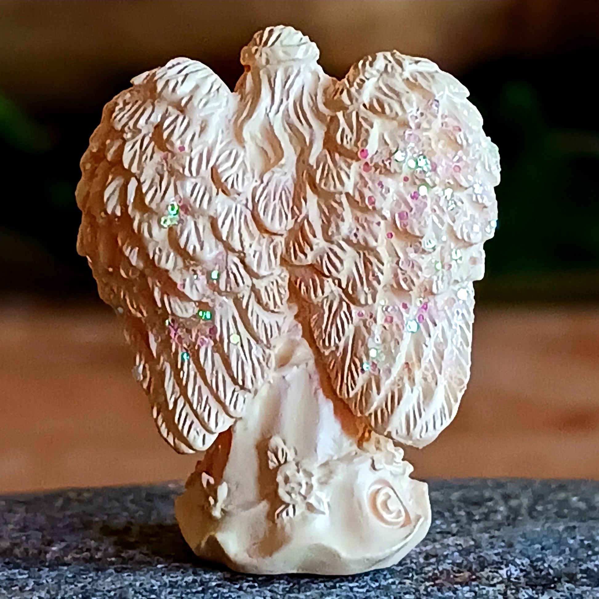 These lovely angels are designed to be placed in and around your home or workplace, in little corners, by the bed, next to your computer screen, by the telephone, or basically anywhere you just want something that catches your eye to remind you that an angelic presence is always with you.