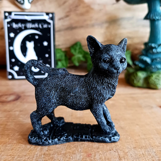 These adorable little Lucky Black Cats come in a mini gift bag. Perfect for giving to loved ones for luck, or to your cat loving friends. They also make cute ornaments for the home. These cats are made of high quality resin that will last for years.