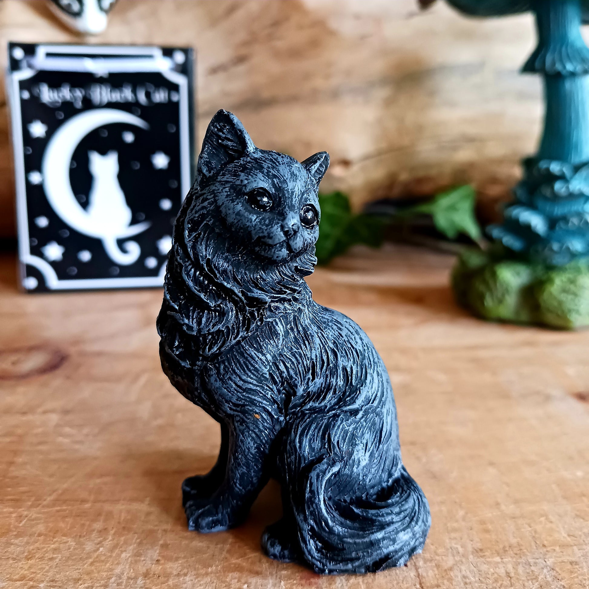 These adorable little Lucky Black Cats come in a mini gift bag. Perfect for giving to loved ones for luck, or to your cat loving friends. They also make cute ornaments for the home. These cats are made of high quality resin that will last for years.