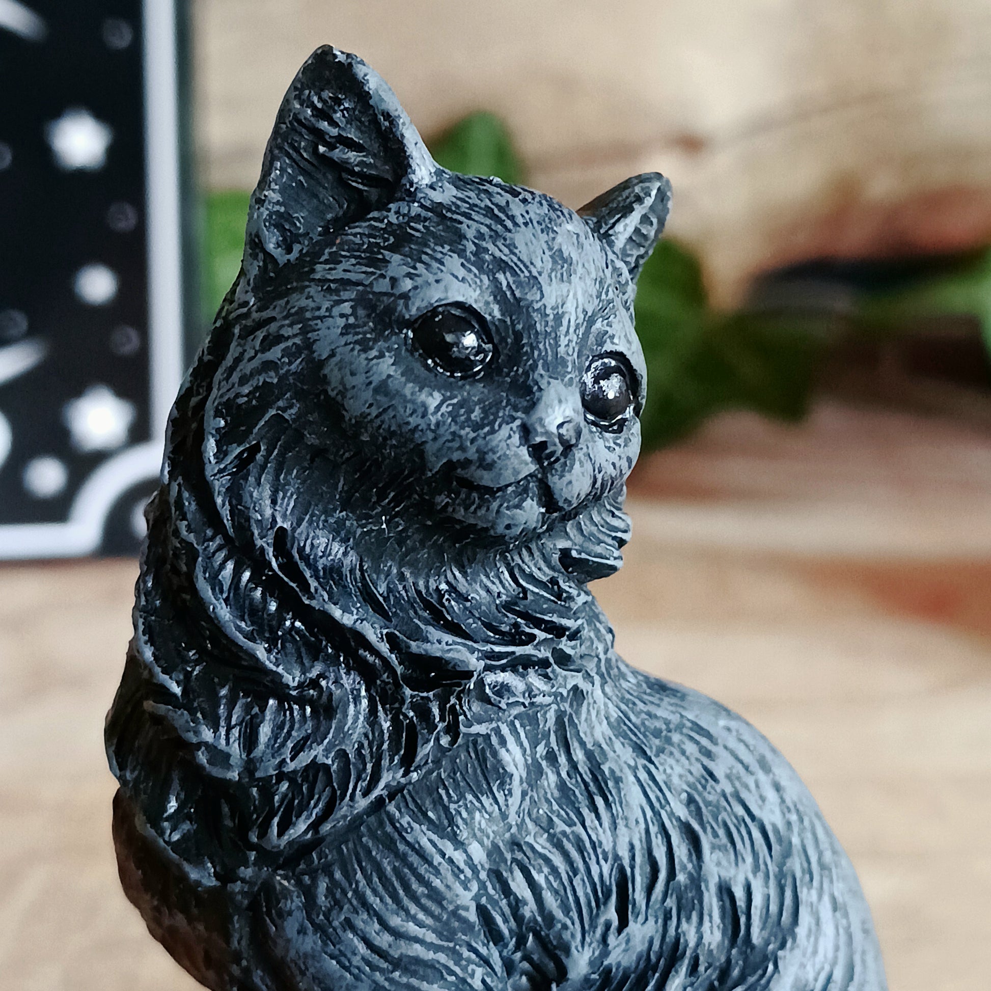 These adorable little Lucky Black Cats come in a mini gift bag. Perfect for giving to loved ones for luck, or to your cat loving friends. They also make cute ornaments for the home. These cats are made of high quality resin that will last for years.