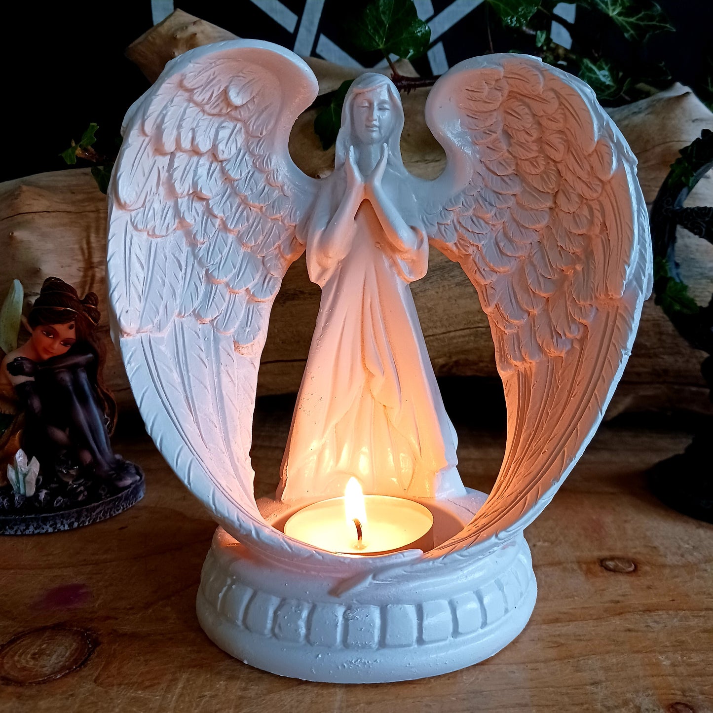 Angels are messengers from the higher realms, ready to provide us with emotional reassurance and spiritual guidance. These carved Angels help us connect with our own guardian angel, who will guard and protect us in all we ask for.