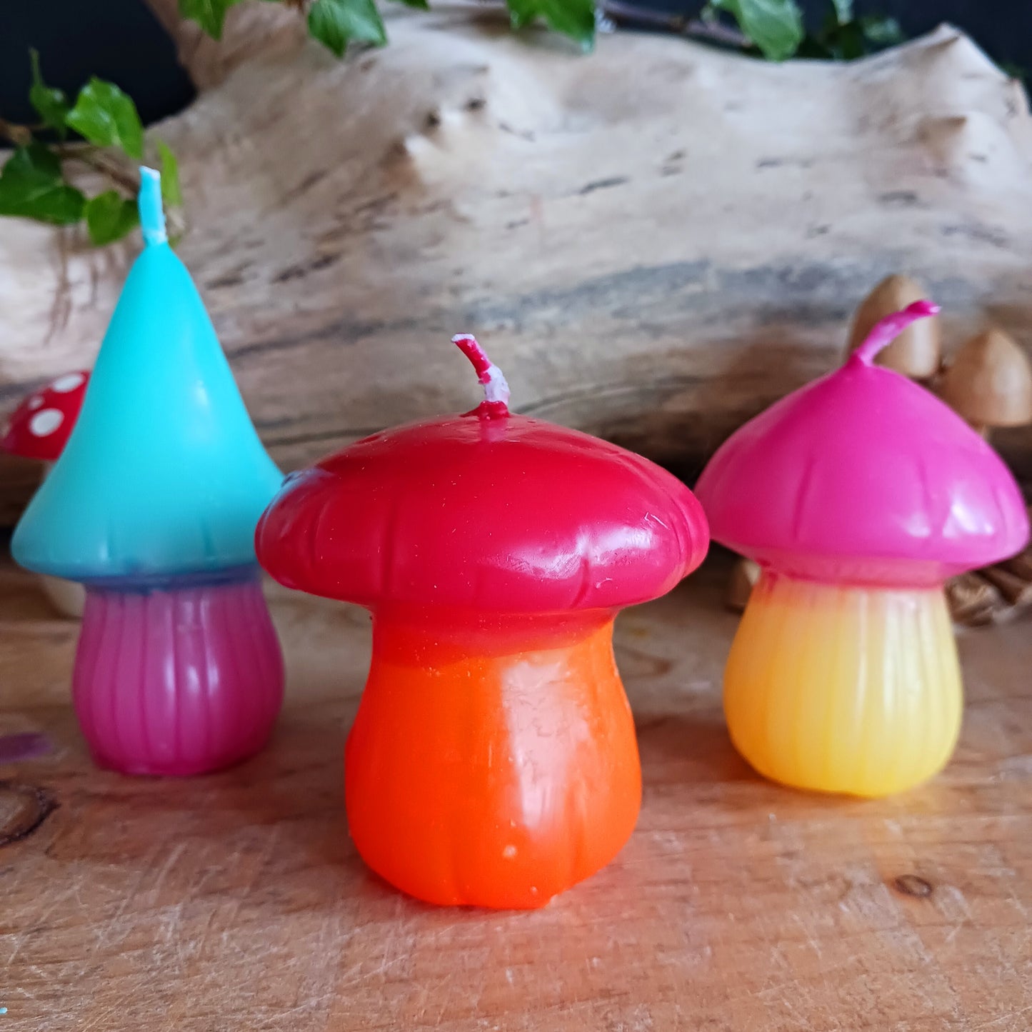 This set of 3 mushroom shaped candles is perfect for adding pops of colour around the home to create a vibrant and distinctive style. Mix and match with any colour scheme as a final finishing touch to any room.