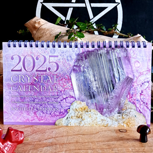 Lighten up your year and beautify your desk with this 2025 Crystal Calendar. As you move into each month you are blessed with the energy of different crystals and positive words of wisdom to guide and inspire you.