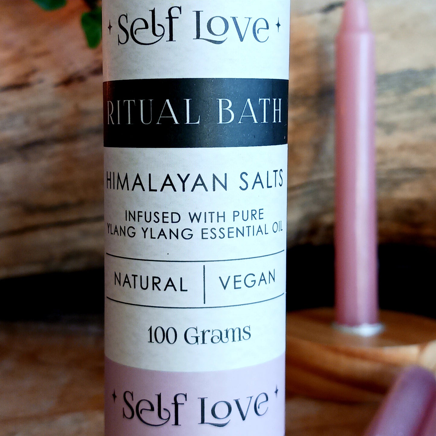 Encourage self-love, inner healing and a renewed sense of appreciation with the Self Love Ritual Bath Kit. The kit features 100g of ritual bath salts, pack of 4 pink spell candles and a candle holder.