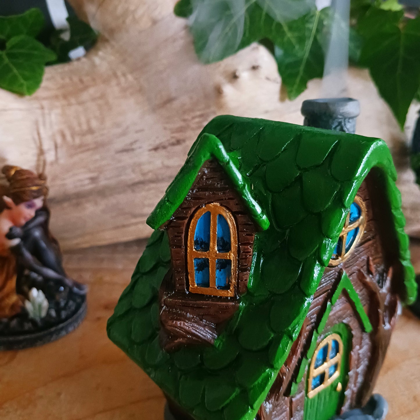 This adorable and detailed incense cone burner is shaped like a little fairy house called Woody Lodge.  Designed by Lisa Parker, you place an incense cone inside the Woody Lodge and watch as smoke rises from the chimney. The house comes in a little gift box making it the perfect gift for fairy and incense lovers!