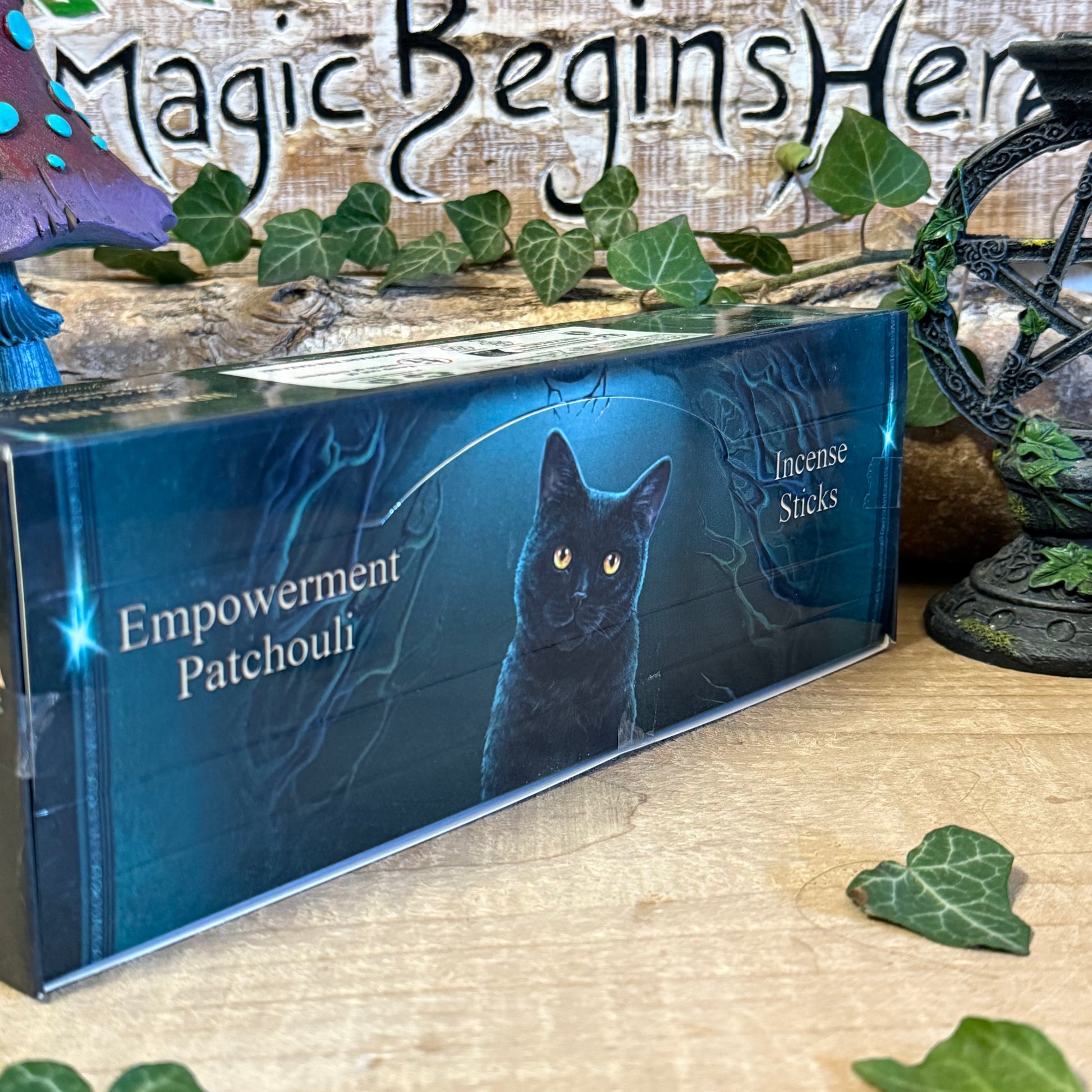 Lisa Parker Patchouli Scented Empowerment Incense Sticks with Bewitched artwork packaging
