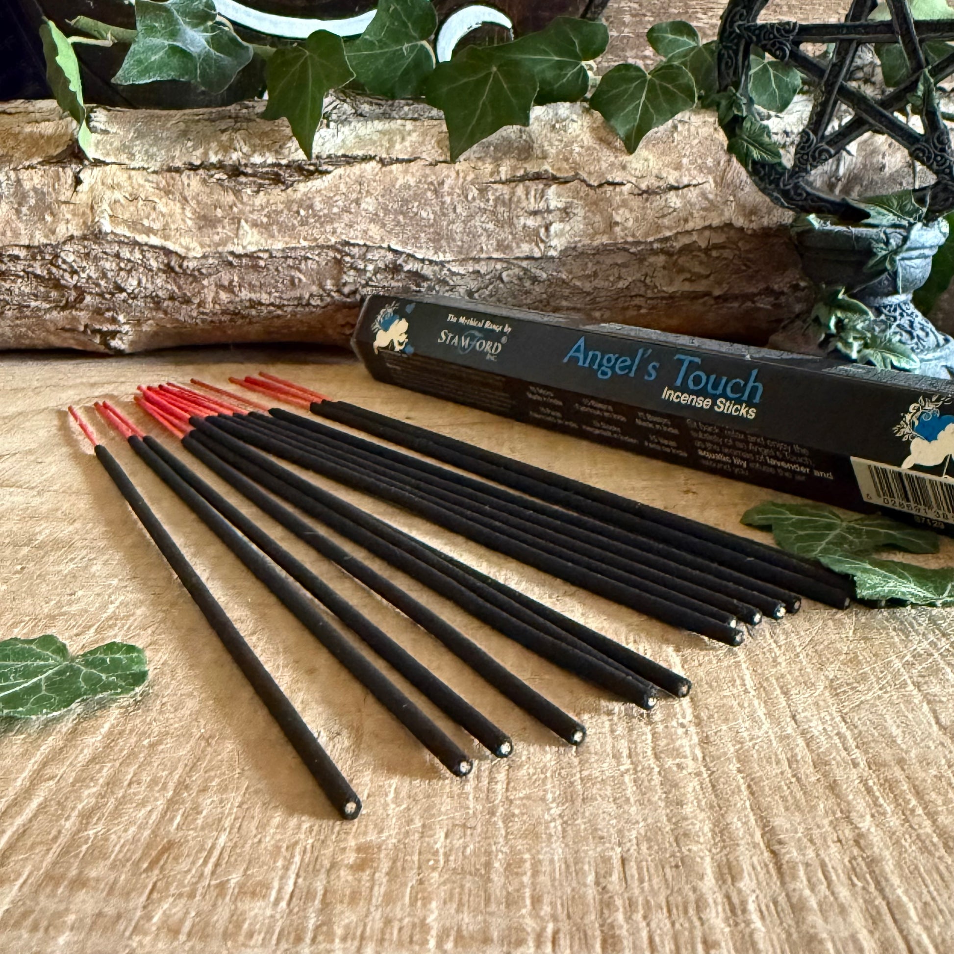 Step into the sacred circle of peace with Stamford’s Angel’s Touch Incense Sticks. Crafted in India using the finest perfumery raw materials, these enchanting sticks release a soft, celestial fragrance that cleanses the air and restores inner harmony. Allow the ethereal aroma to sweep through your space, lifting the veil of negativity and awakening the tranquil power of your spirit.

Each stick burn