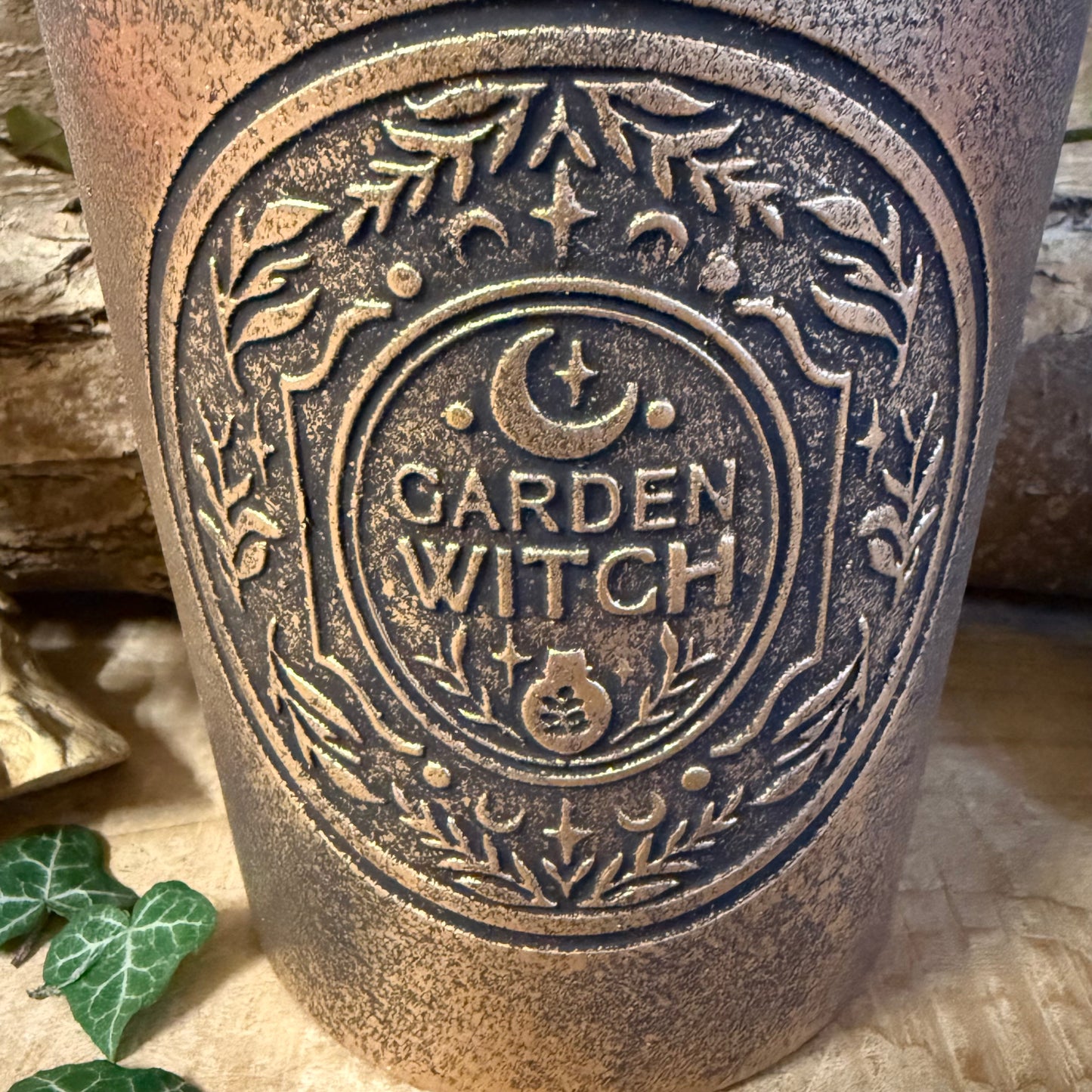 Garden Witch Terracotta Plant Pot – Bronze Effect Herb Planter

Grow herbs and botanicals in the Garden Witch bronze effect terracotta plant pot. Rustic witch design for altars, gardens, and patios.