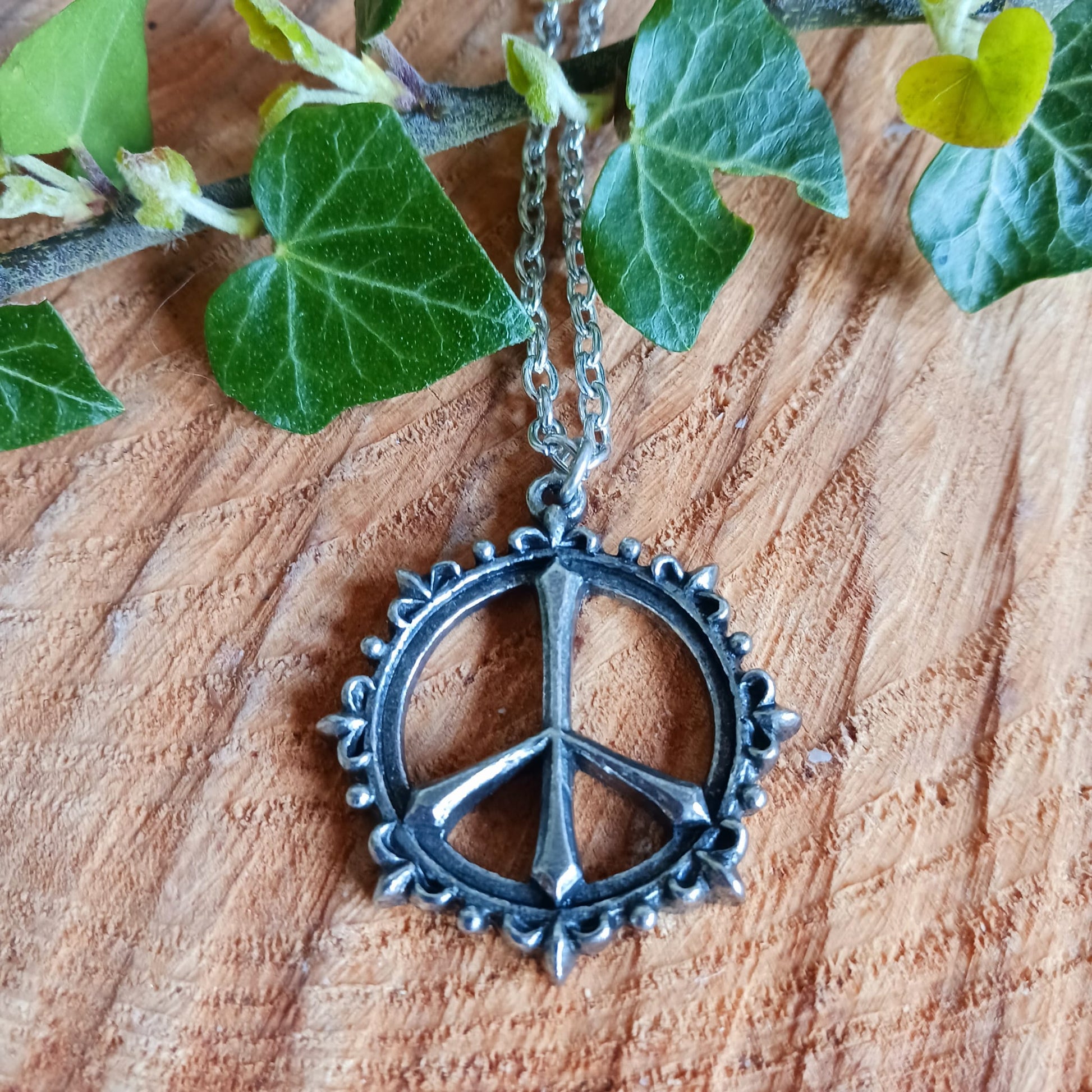 Pax pendant & Chain Alchemy Peace sign Goth Jewelry