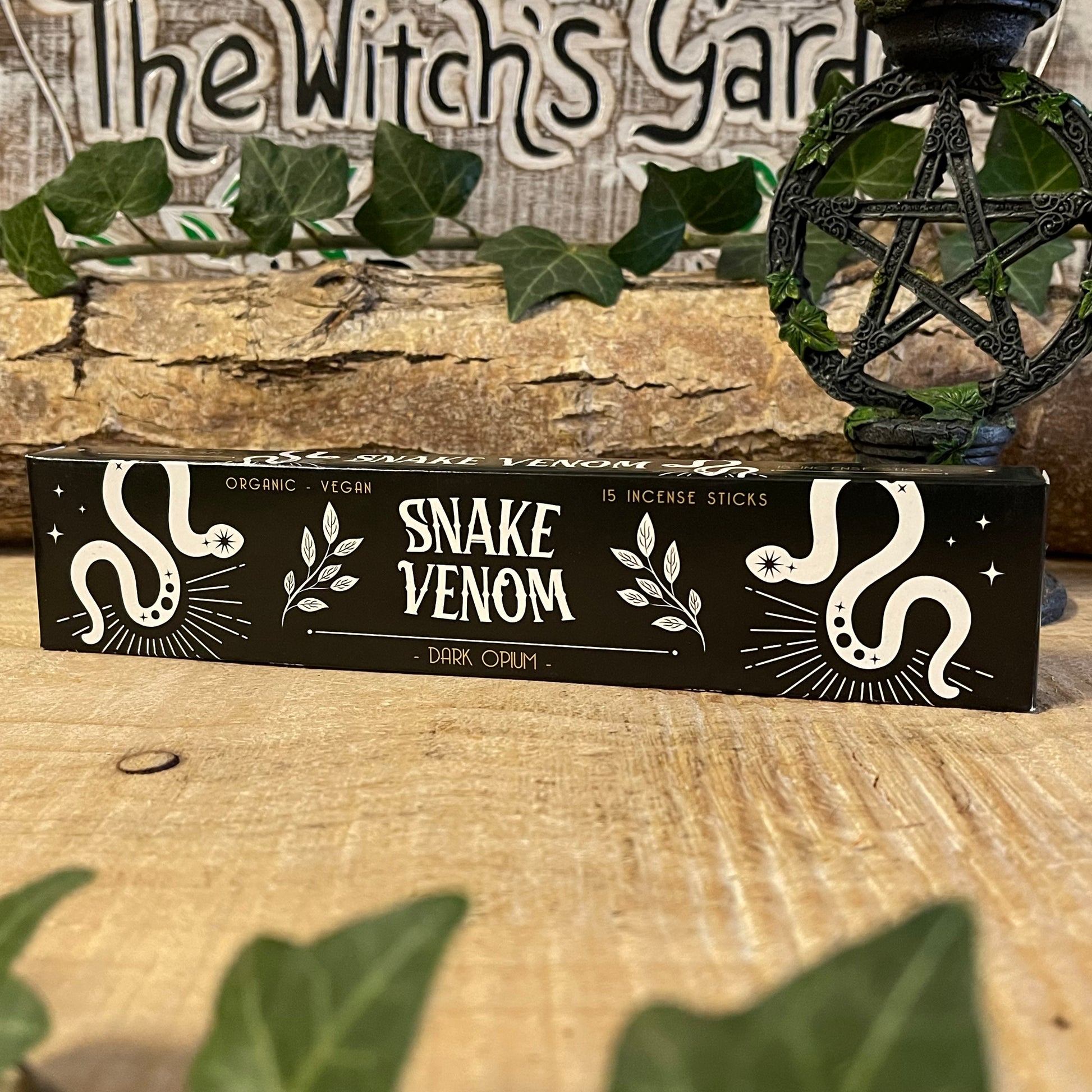 The Snake Venom incense sticks sound intriguingly dark and intense, with a Dark Opium fragrance adding a unique edge to their scent profile. Hand-rolled in India, these sticks reflect a dedication to quality, using only vegan, organic ingredients for a natural, ethical product.