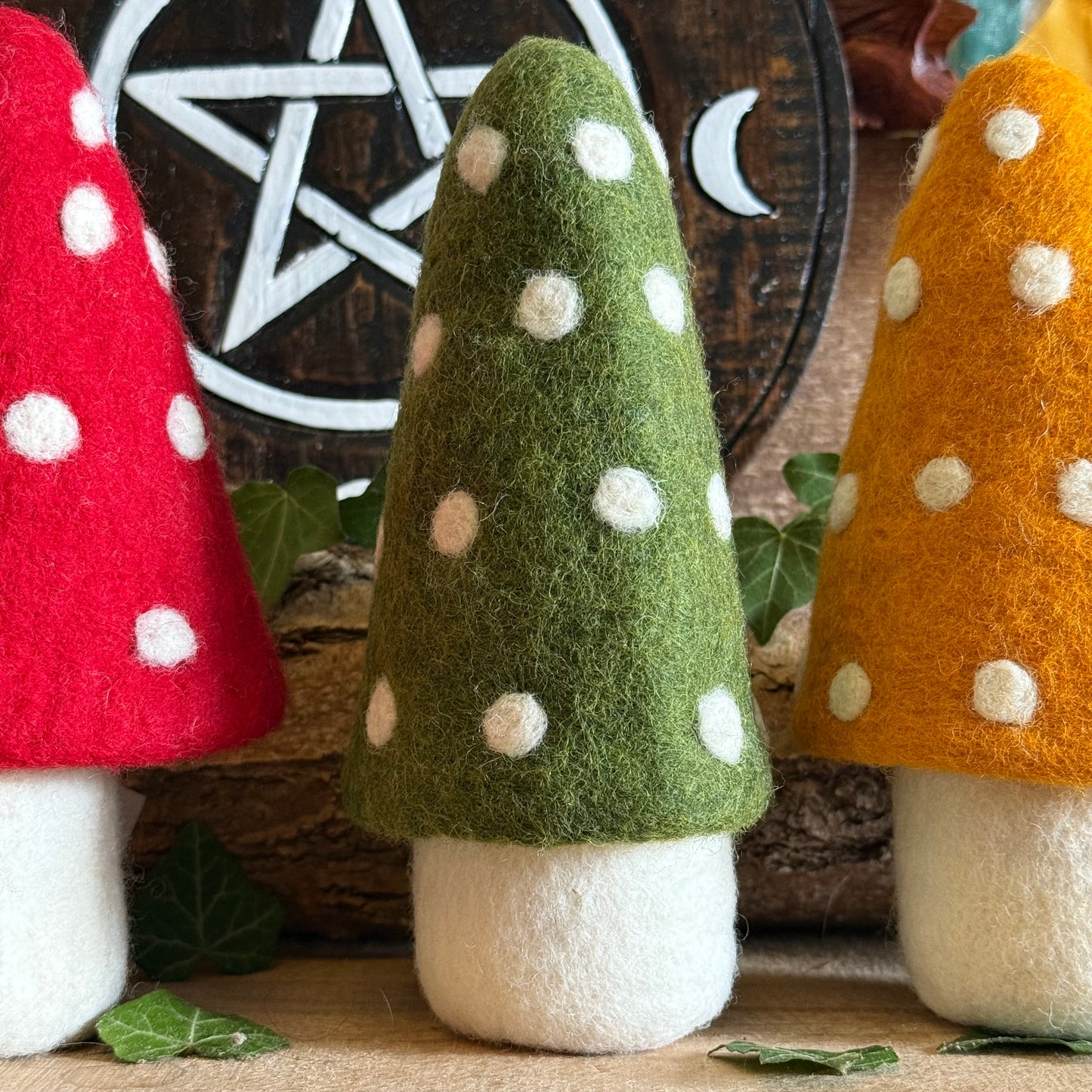 Step into the enchanted world of Buddhamoon, where forest dreams and woodland whimsy come alive. Our Felt Large Standing Mushroom Decoration is a playful delight—perfect for bringing a touch of pixie charm to your home. Decorate your mantle, desk, dresser, or any dry nook that could use a dash of magic and colour.