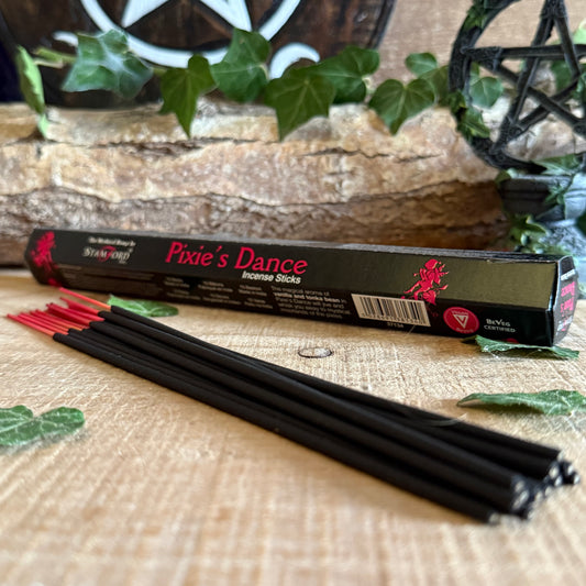 Step into the mystical dance of nature’s magic with Stamford Pixie’s Dance Incense Sticks. Each stick is a whisper from the fae realm, crafted in India from the finest perfumery raw materials to awaken joy, lightness, and spiritual clarity. As the soft, purifying aroma rises, it clears away lingering negativity, inviting harmony, laughter, and renewed energy into your sacred space.