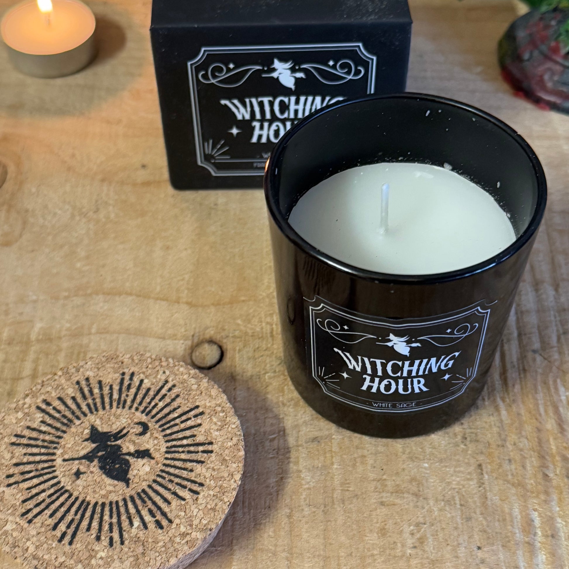 
"Discover the Witching Hour fragranced candle with captivating white sage aroma. Enjoy 21 hours of enchanting burn time, perfect for gifting or gothic home décor. Shop now!"