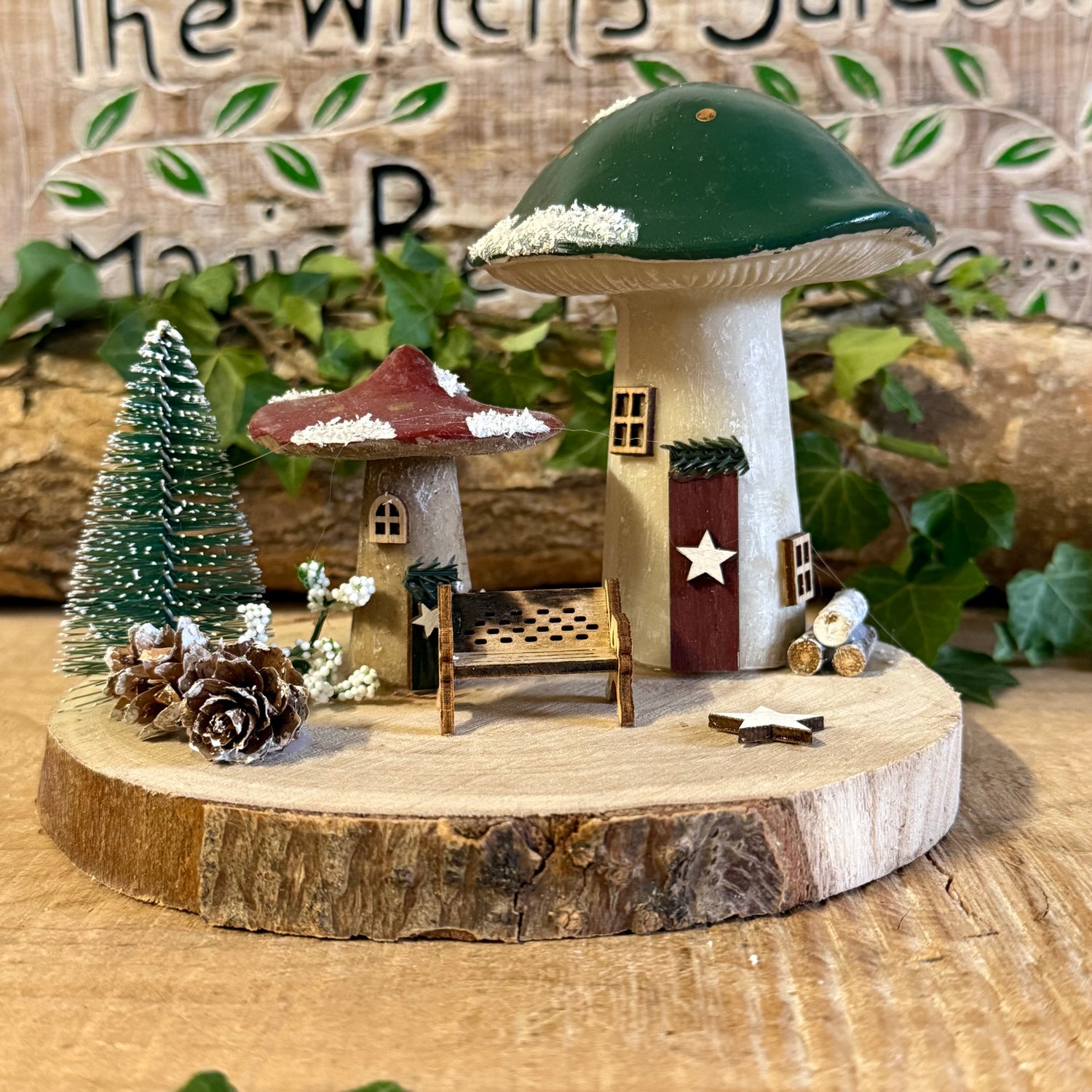 Celebrate the magic of winter with our Folk Art Xmas Mushroom Double (Medium) — a delightful pair of hand painted festive mushroom houses that look as though they’ve been lifted straight from an enchanted snowy forest. Each cottage features vibrant Christmas colours, folk art florals, and charming details that bring warmth and whimsy to your seasonal displays.