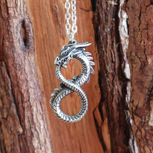 Infinity Dragon Pendant & Chain