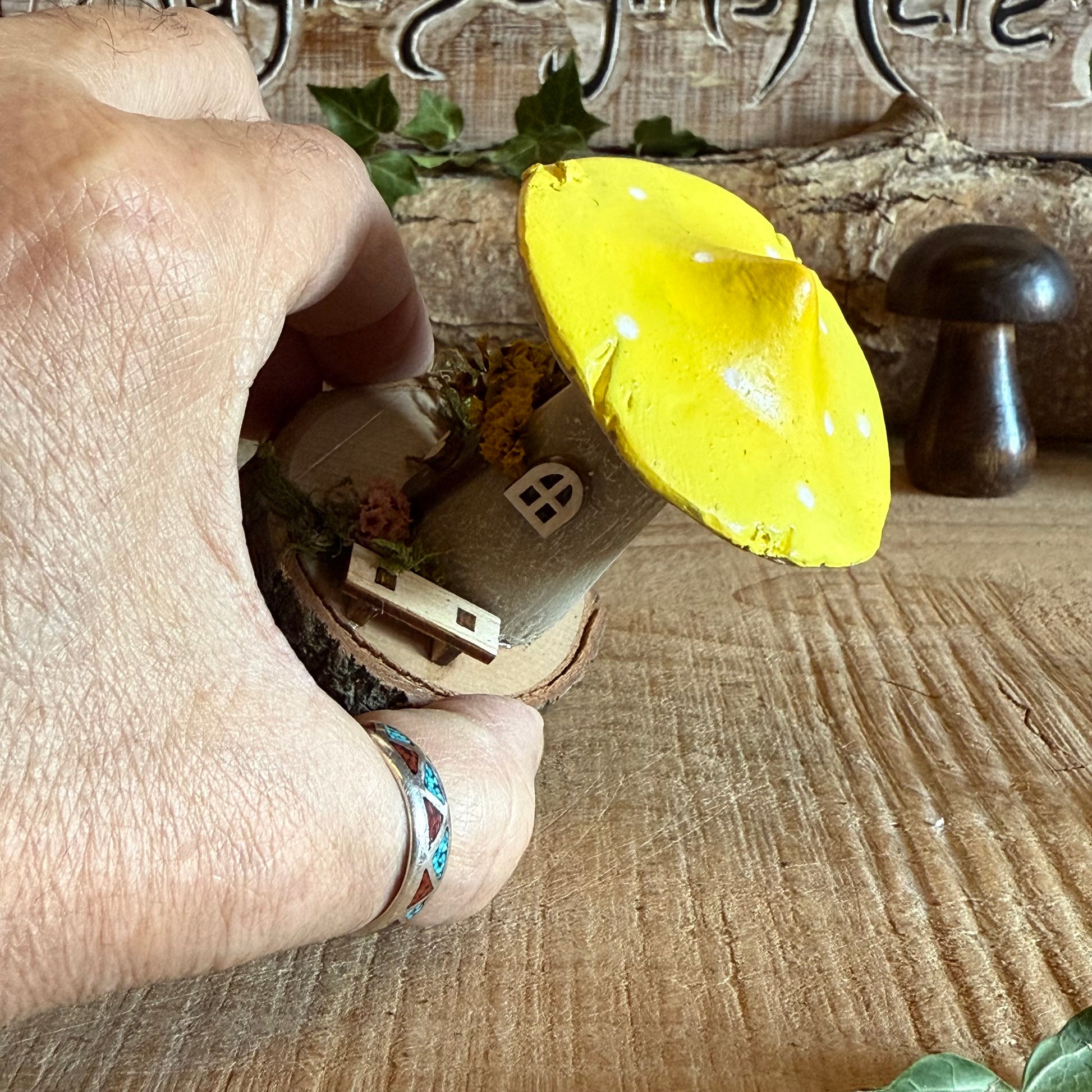 Step into a storybook world with our Spring Folk Art Mushroom Cottage, a charming miniature home inspired by blooming meadows and enchanted forests. Each cottage is hand painted with loving detail, featuring bright spring tones and floral folk art patterns that celebrate renewal and the magic of nature’s awakening.