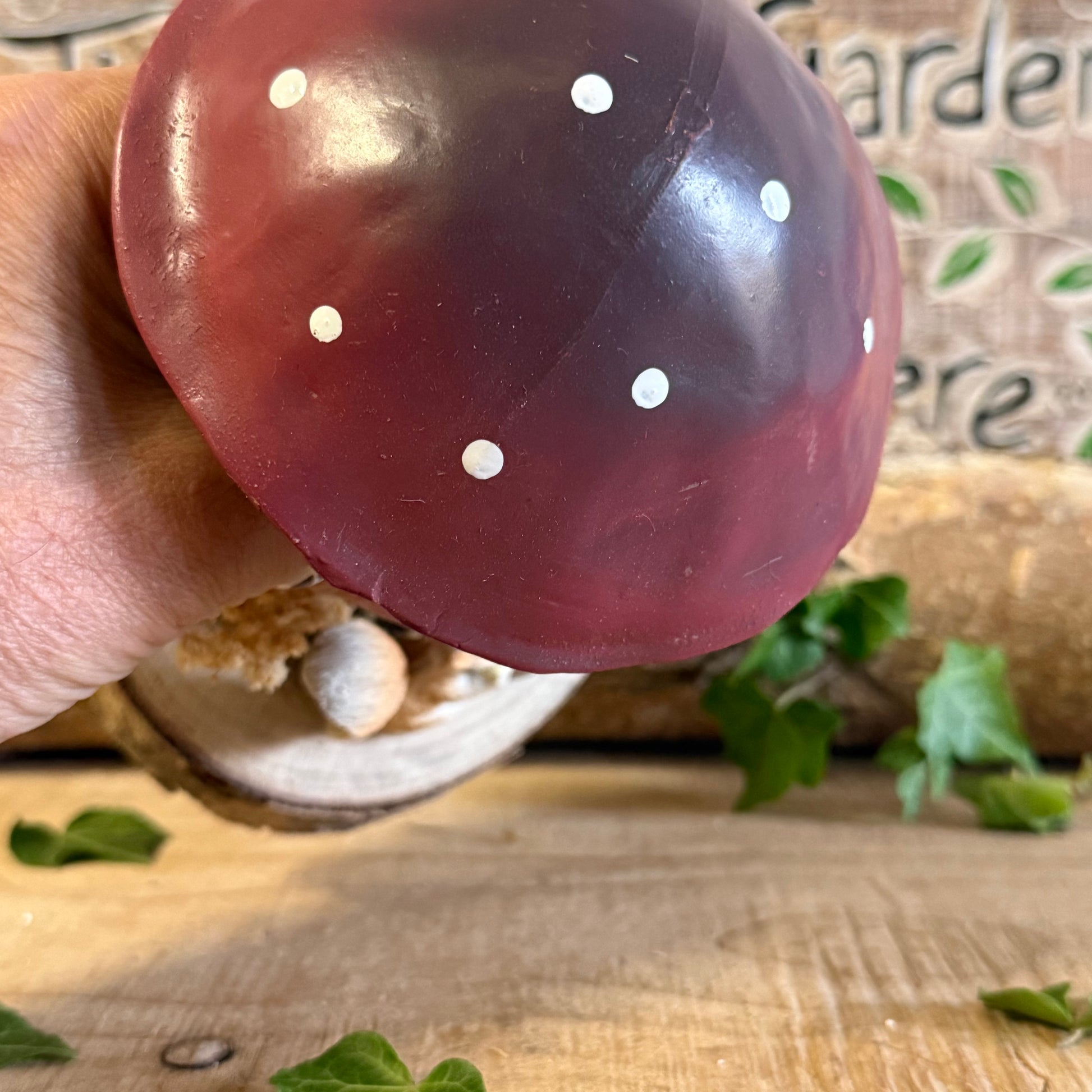 Step into an enchanted woodland with our Folk Art Mushroom Cottage with Squirrel (Large) — a beautifully hand painted fairy house brimming with charm, colour, and storytelling magic. This larger cottage features a vibrant folk art toadstool roof, intricate floral detailing, and a sweet little squirrel perched beside the doorway, as though welcoming visitors into its cosy forest home.