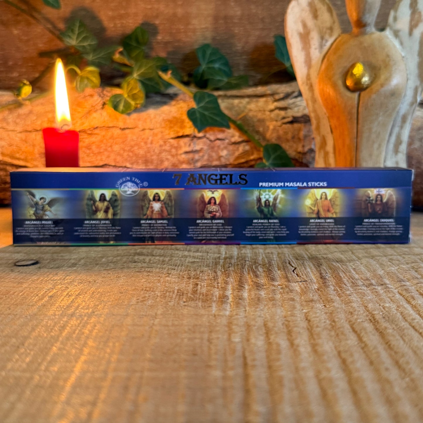 Invite divine guidance, protection, and spiritual clarity with Green Tree 7 Angels Hand Rolled Natural Incense Sticks, available at buddhamoon.co.uk. Handcrafted in India using traditional masala methods and natural ingredients, each stick releases a calming, uplifting fragrance designed to connect you with the energy of the seven archangels.