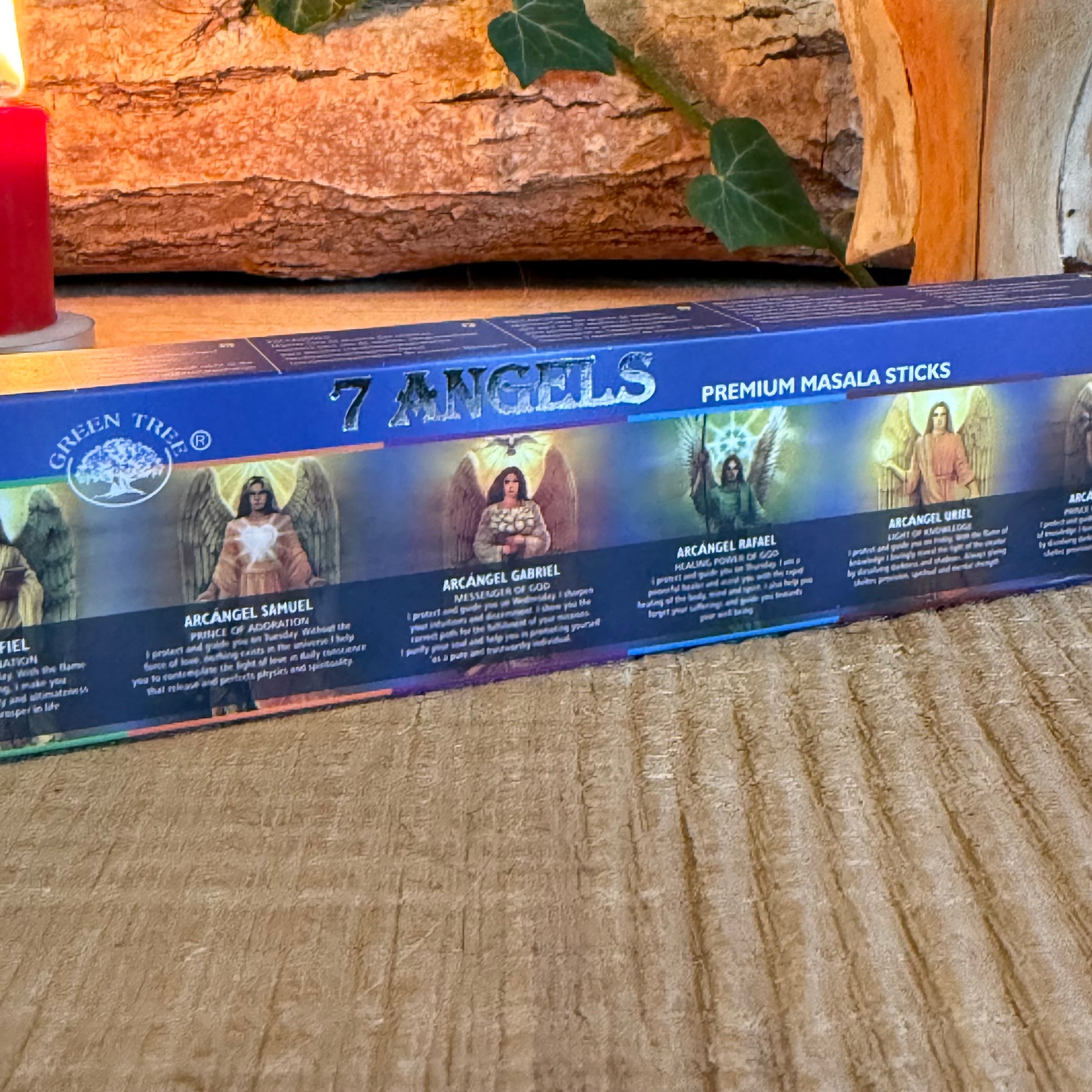 Invite divine guidance, protection, and spiritual clarity with Green Tree 7 Angels Hand Rolled Natural Incense Sticks, available at buddhamoon.co.uk. Handcrafted in India using traditional masala methods and natural ingredients, each stick releases a calming, uplifting fragrance designed to connect you with the energy of the seven archangels.