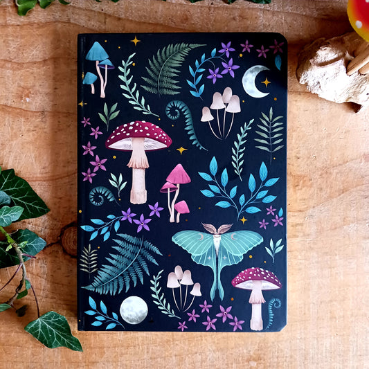 The Dark Forest Print A5 Notebook brings the quiet magic of the woodland realm to your desk.