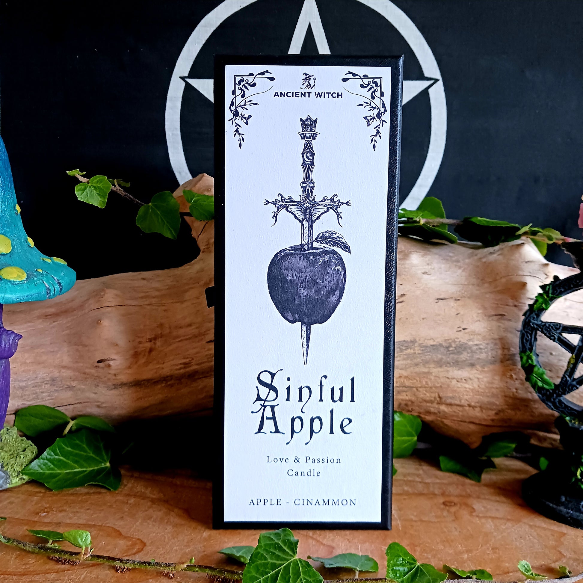 Stir love and fearless attraction with the Ancient Witch Sinful Apple Remedy Candle – Love &amp; Passion, a powerful ritual candle perfect for love spells or confidence rituals.