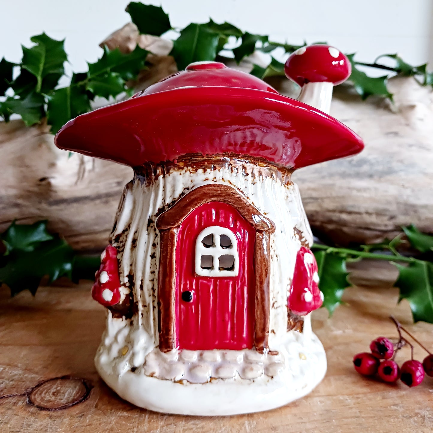 Bring a touch of woodland magic to your home with this new beautiful Red Mushroom House Tealight Holder from Village Pottery. Each piece is handcrafted and hand-finished, ensuring no two are ever the same.