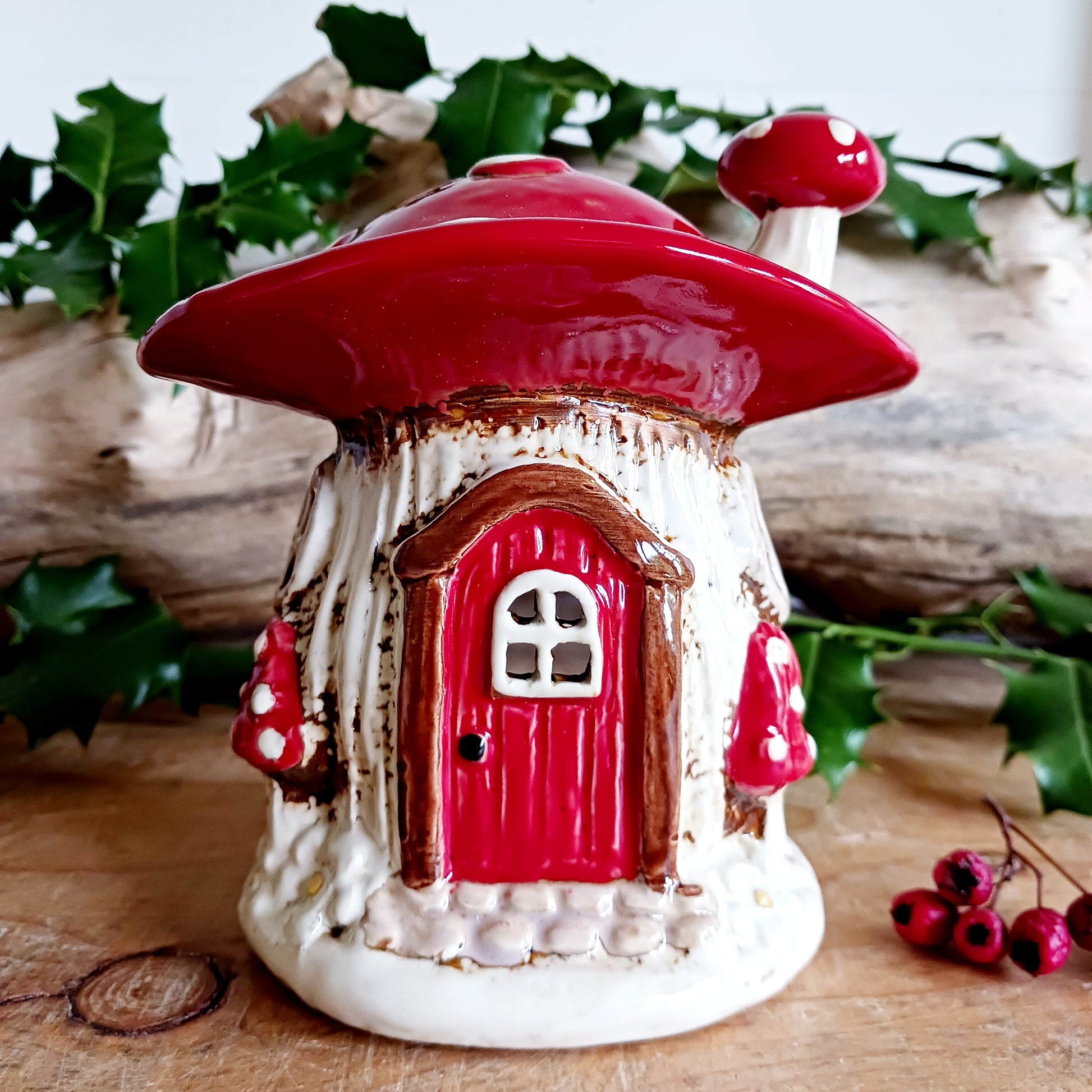 Bring a touch of woodland magic to your home with this new beautiful Red Mushroom House Tealight Holder from Village Pottery. Each piece is handcrafted and hand-finished, ensuring no two are ever the same.