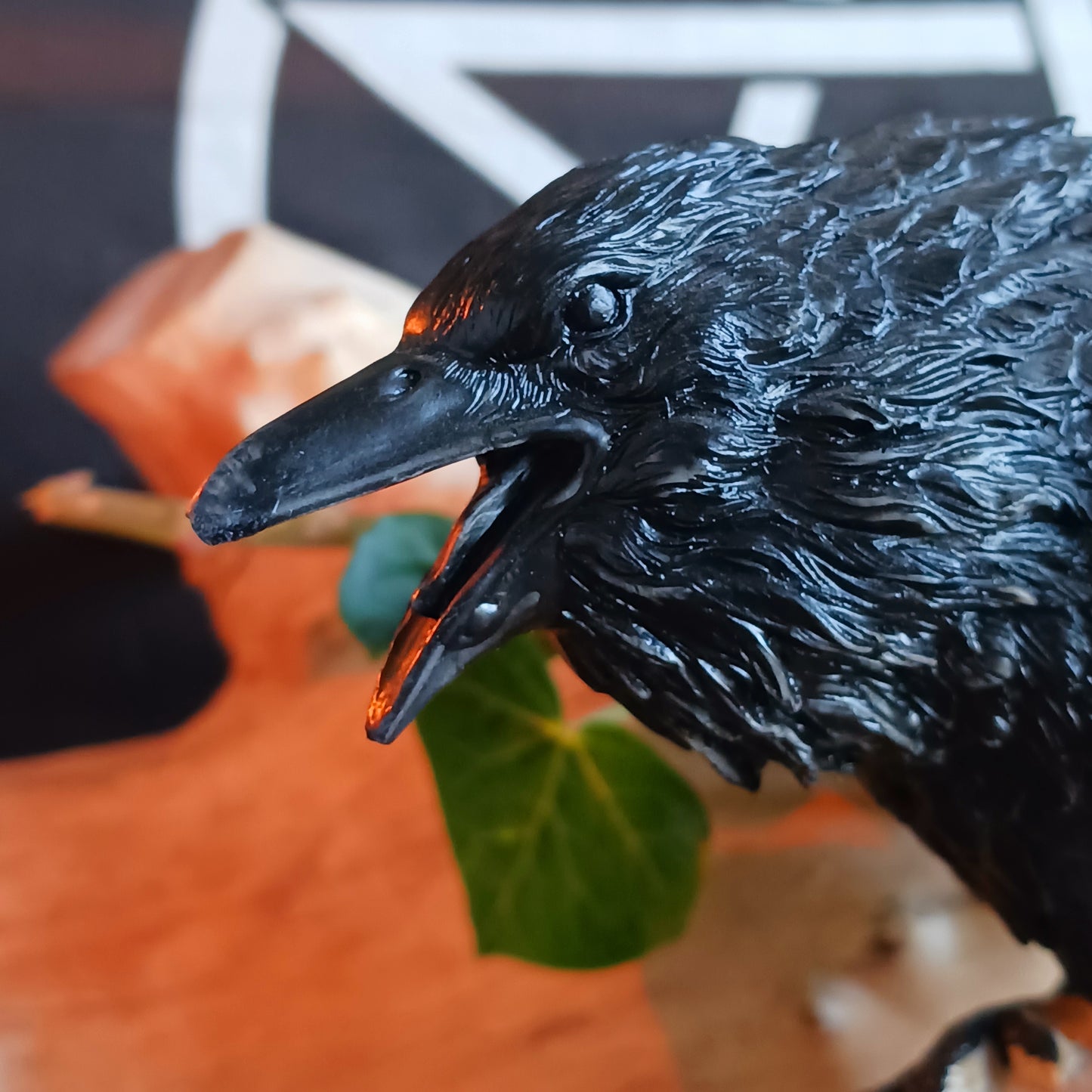 This detailed decorative sculpture from Alchemy England features a hand-painted cast resin human skull resting atop a stack of books, crowned by a black raven—a powerful symbol of memory, loss, and the supernatural. The raven’s presence echoes Poe’s famous refrain, “Nevermore,” capturing the dark gothic atmosphere that has fascinated readers for generations.