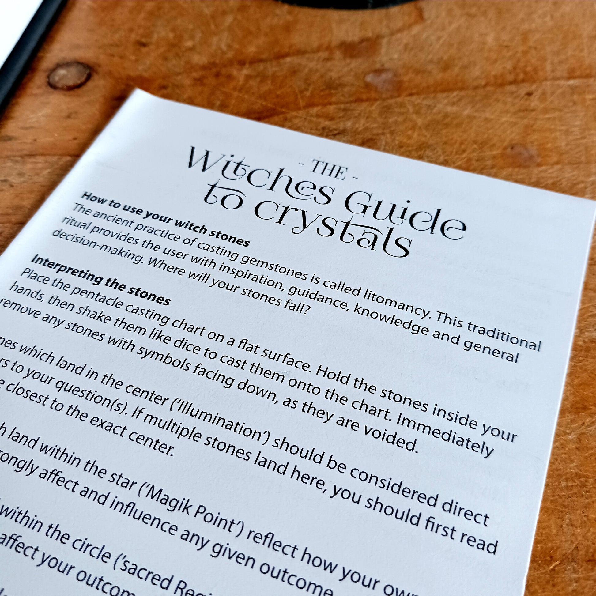 Unlock your inner magic with the Witches Guide to Crystals Gift Set, a beautifully curated kit for crystal divination and manifestation. This enchanting set includes six unique tumble stones—each with its own mystical meaning and purpose—alongside a casting chart to guide your spiritual practice.