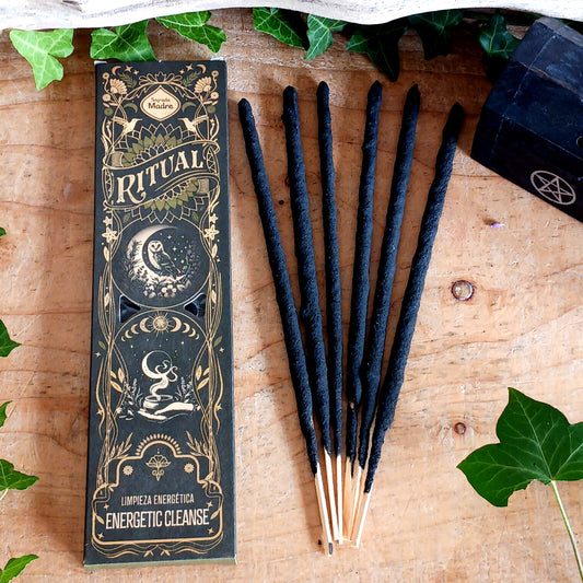 Perfect for energy cleansing rituals, this incense is designed to clear stagnant or negative energy from your body and surroundings. Light a stick and gently move it through the air while focusing on intention and visualizing the smoke restoring balance and harmony. Complete your ritual with a moment of gratitude.