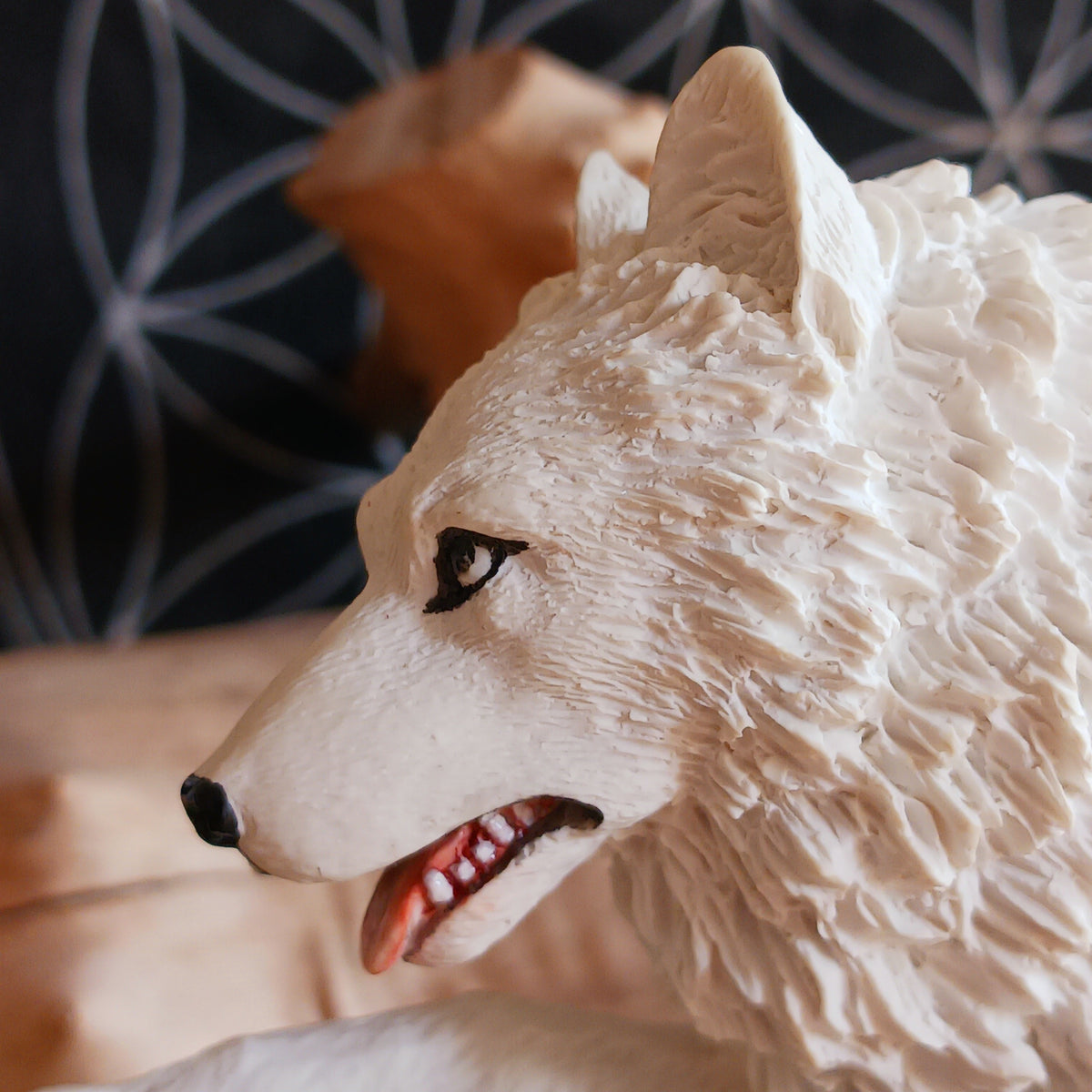 Bring a touch of magical fantasy to your home with this beautifully detailed Fairy Riding A White Wolf Statue from Nemesis Now. The dramatic figurine depicts a graceful fairy riding her loyal white wolf companion as they leap over a flowing stream, creating a striking sense of movement and adventure.