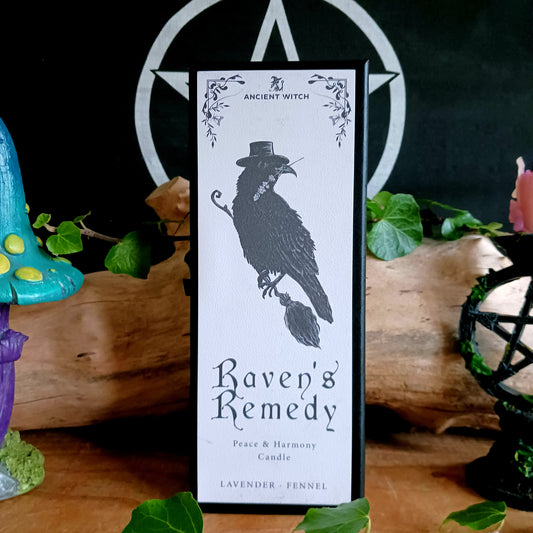 Restore balance and calm with the Ancient Witch Raven’s Remedy Candle – Peace &amp; Harmony, a powerful ritual candle created for healing, emotional clarity, and spiritual protection.