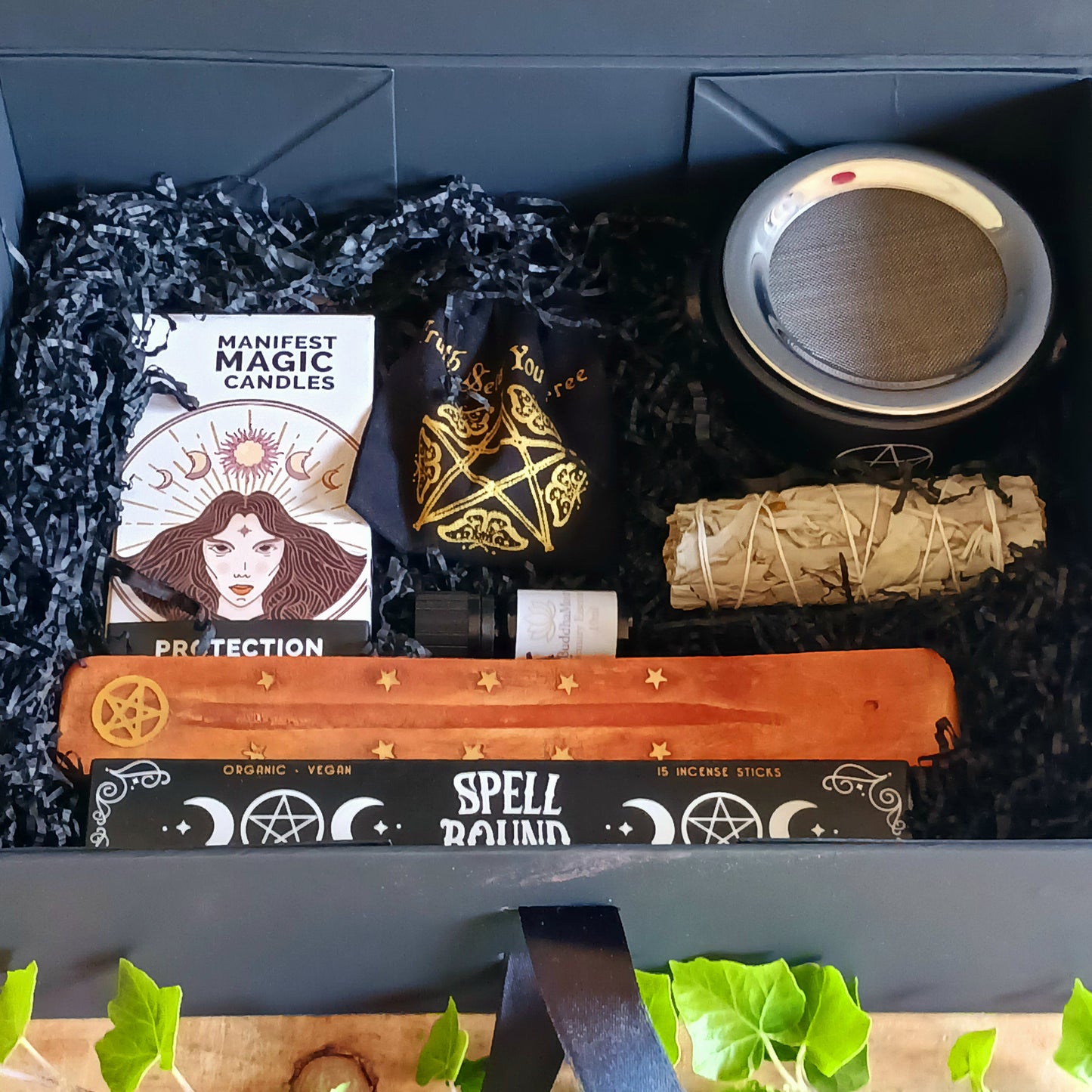 Protect your space and restore balance with the BuddhaMoon Protection Spell Pack, a complete spiritual ritual kit designed to help absorb negative energy and create a protective atmosphere for your home.