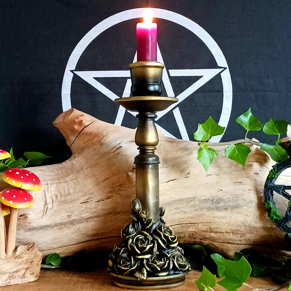 Add a touch of dark romance to your home with this Gothic Rose Garden Candlestick Holder, an ornate decorative piece inspired by forgotten gardens and timeless gothic elegance.