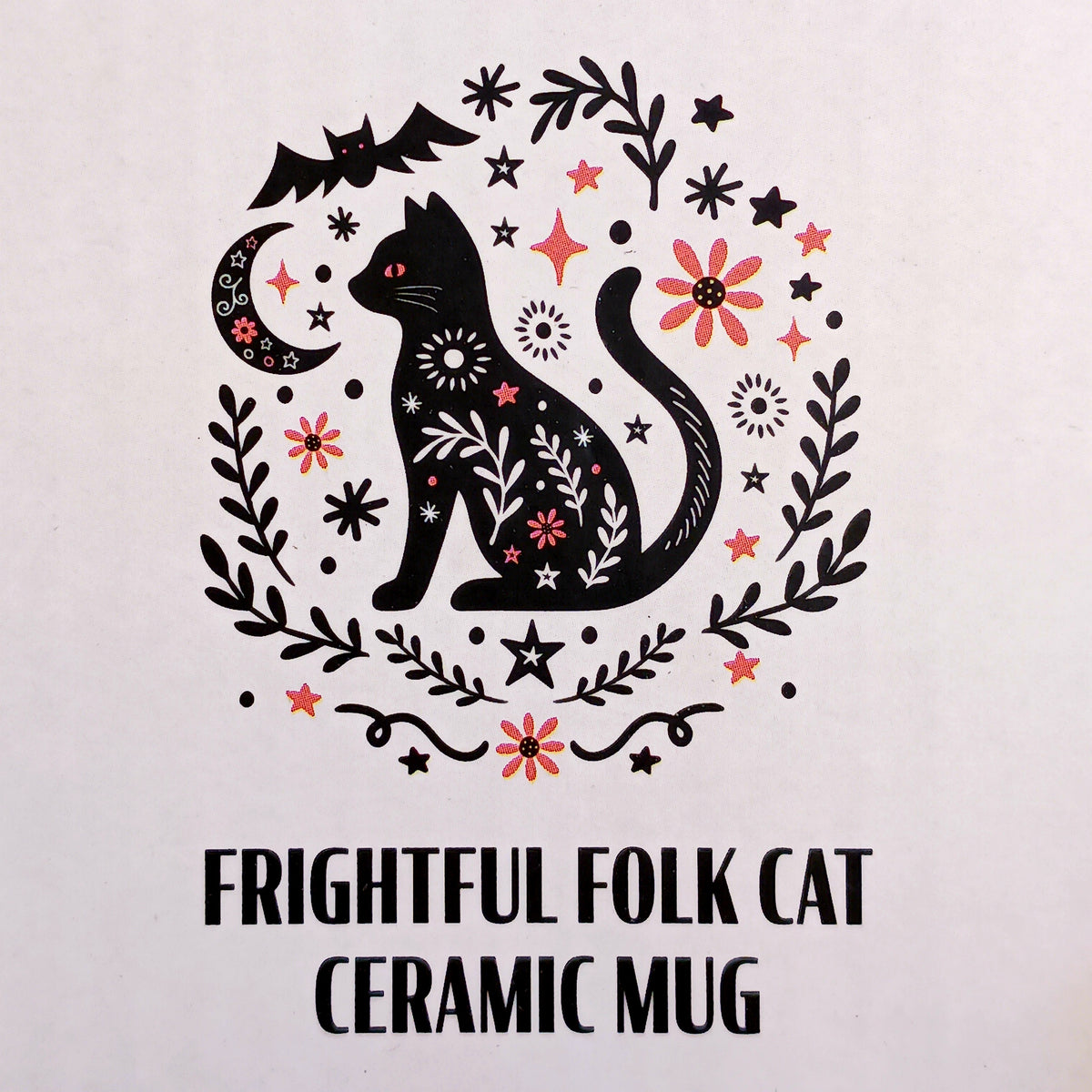 Enjoy cosy autumn moments with this charming black cat ceramic mug, decorated with a folk-inspired design. Perfect for enjoying your favourite tea, coffee or hot chocolate, this seasonal mug brings a warm and whimsical touch to your kitchen.