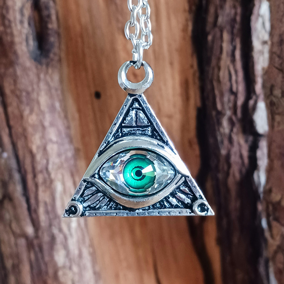 Discover the mysterious symbolism of the All-Seeing Eye Necklace by Alchemy England, a striking piece of gothic jewellery inspired by ancient symbolism, spiritual awareness and the cosmos.