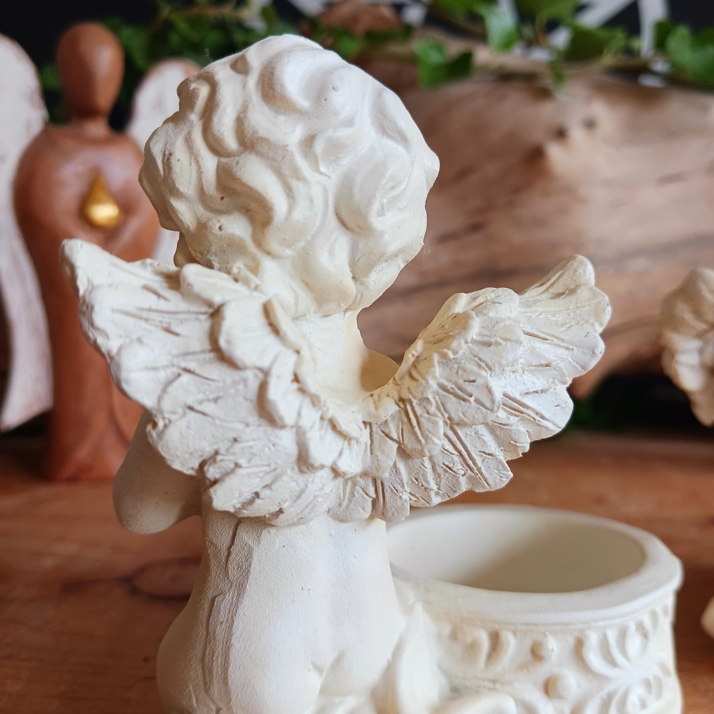 Bring peace, light, and beauty into your space with these two exquisitely crafted praying angels, each holding a candle. Perfect for meditation, contemplation, or adding a touch of serenity to your home décor, they also serve as a heartfelt memorial piece. Angels are believed to be messengers from higher realms, offering comfort, emotional reassurance, and spiritual guidance.