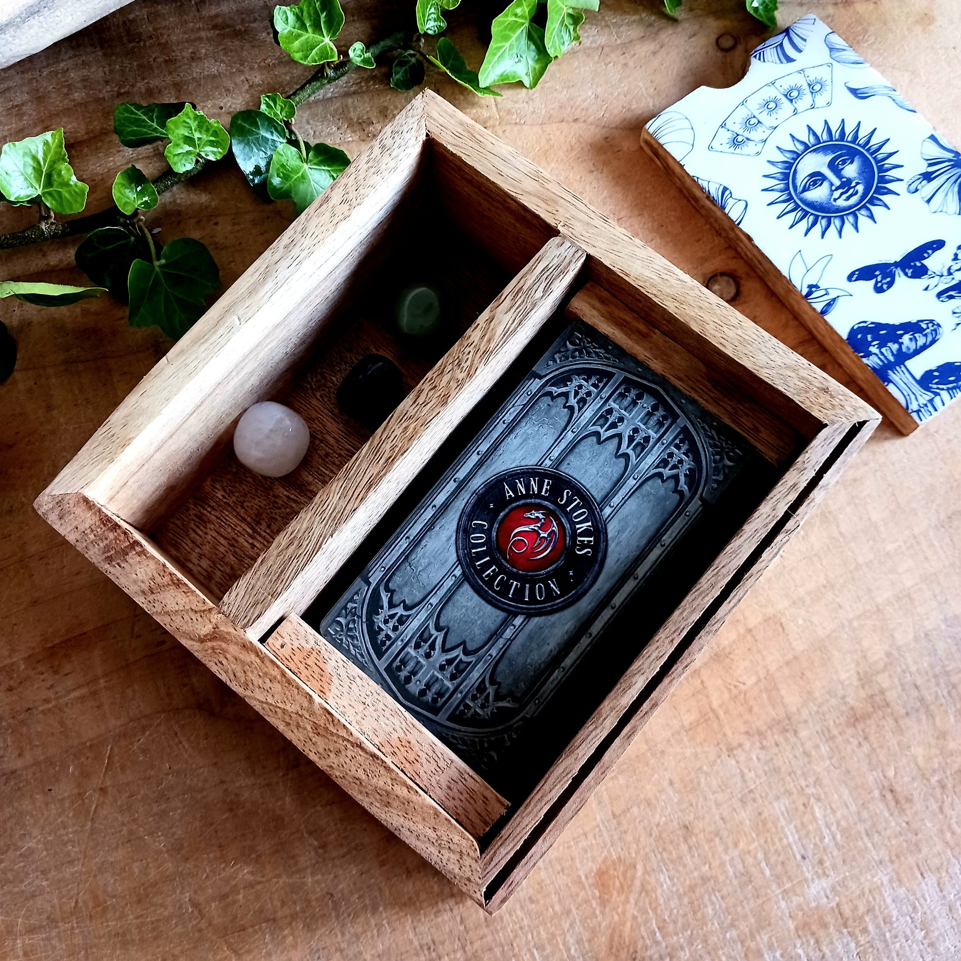 Elevate your spiritual practice with this beautifully crafted Ceramic Sun Tarot Card Box, designed for intuitive readers and ritual-focused practitioners. Featuring a striking ceramic sun symbol, this piece represents intuition, clarity, and spiritual balance—making it both a functional storage solution and a meaningful altar addition.