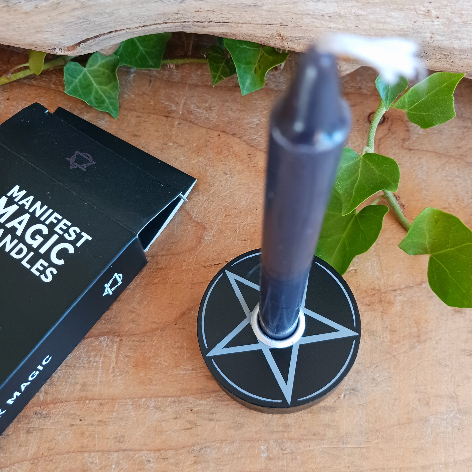 Featuring a striking Pentagram design, this spell candle holder is perfectly sized for holding a single spell candle while it burns during magical workings, rituals and spell casting. A practical and atmospheric addition to any witchcraft altar, sacred space or mystical home décor collection.