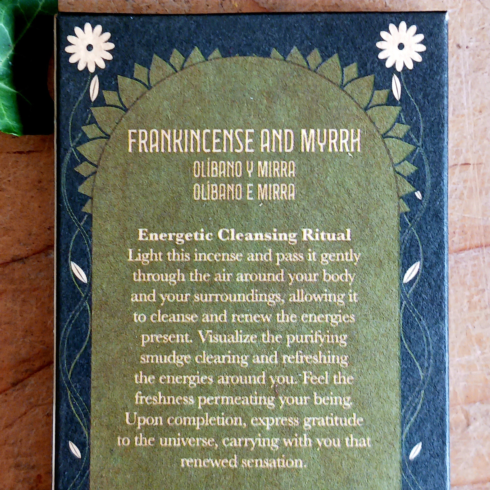 Perfect for energy cleansing rituals, this incense is designed to clear stagnant or negative energy from your body and surroundings. Light a stick and gently move it through the air while focusing on intention and visualizing the smoke restoring balance and harmony. Complete your ritual with a moment of gratitude.