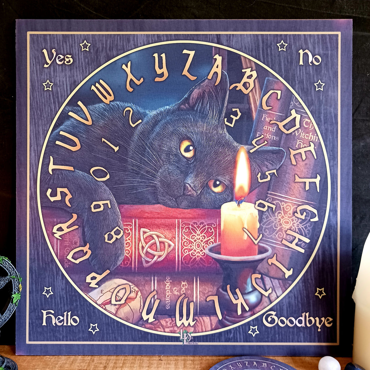 Step into the mysterious world of the supernatural with this beautifully decorated Witching Hour Spirit Board by Lisa Parker. With its atmospheric gothic artwork and traditional spirit-board design, it makes a striking addition to any spiritual or occult collection.