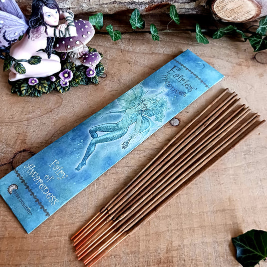 Invite clarity, intuition, and spiritual awareness into your space with the Fairy of Awareness Incense. Hand-rolled using traditional incense-making techniques preserved for over 400 years, this premium incense is crafted from the purest natural ingredients and essential oils to create a beautifully balanced aroma.