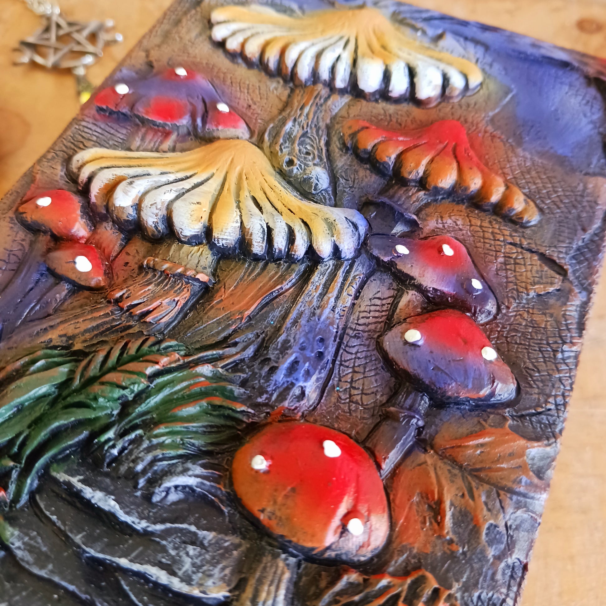 Bring a touch of mystery and magic to your home with this beautiful trinket box, featuring intricate hand-painted mushroom illustrations set against a dreamy backdrop. Perfect for modern, bohemian, or eclectic spaces, it’s as functional as it is enchanting.